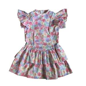 Vintage Ruth Of Carolina Cottagecore Floral Ruffle Tired Dress Size 4